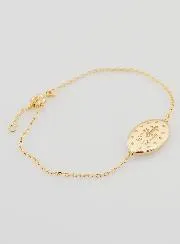 Armband Wonderdadige Medaille - Verguld en Blauw Emaille