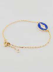 Armband Wonderdadige Medaille - Verguld en Blauw Emaille