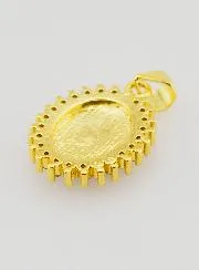 Medaille Maria Wonderdadige Glinsterend Zwart - 17mm