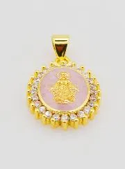 Roze Medaille Maria Wonderdadige - 17mm