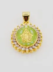 Groene Medaille Maria Wonderdadige - 17mm