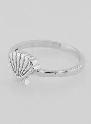 Zilveren Ring Sint Jakobs Schelp - Maat 52