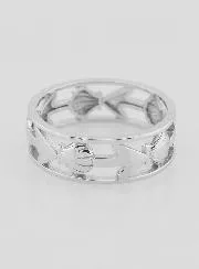 Opengewerkte Zilveren Ring Schelp en Anker - Maat 56