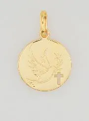 Vergulde Hanger Heilige Geest en Kruis - 15mm