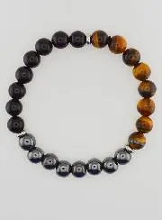 Armband van Tijgeroog - Onyx - Hematiet - 8mm