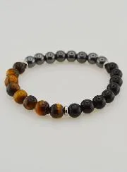 Armband van Tijgeroog - Onyx - Hematiet - 8mm