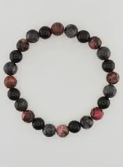 Armband van Rhodoniet - Onyx - Larvikiet - 8mm
