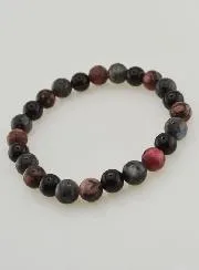 Armband van Rhodoniet - Onyx - Larvikiet - 8mm