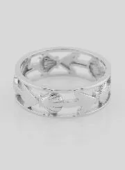 Opengewerkte Zilveren Ring Schelp en Anker - Maat 58