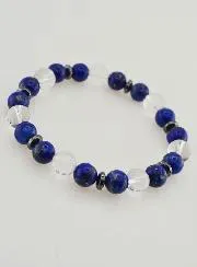 Armband met Bergkristal en Lapis Lazuli AA - 8mm