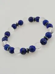 Armband met Bergkristal en Lapis Lazuli AA - 8mm