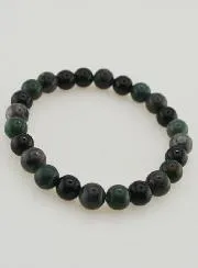 Armband met Mosagaat, Larvikiet, Zwarte Onyx - 8mm