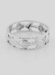 Opengewerkte Zilveren Ring Schelp en Anker - Maat 64