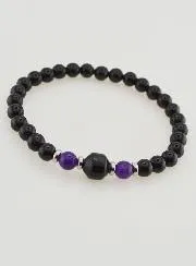 Armband van Amethist en Zwarte Onyx - 6mm