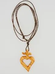 Kruis Hanger Ex-Voto van Olijfhout met Koord