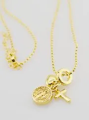 Religieus Collier 3 Bedels  - 40cm