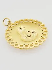 Hanger Maria en Kind Goudkleurig Roestvrij Staal - 25mm