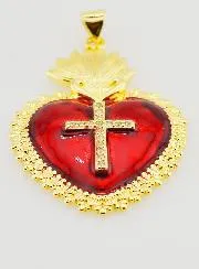 Ex-Voto Hanger Rood en Goud - 40mm