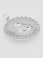 Roestvrijstalen Hanger Maria en Kind - 25mm