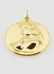 Medaillon Maria en Kind Goudkleurig Roestvrij Staal - 20mm