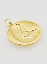 Medaillon Maria en Kind Goudkleurig Roestvrij Staal - 20mm