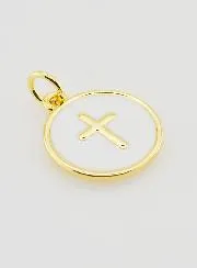 Geëmailleerde Kruis Hanger - Wit