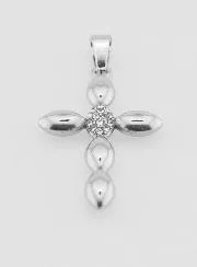 Kruis Hanger Roestvrij Staal en Zirkonia - 25mm