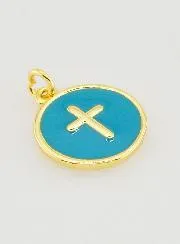 Kruis Hanger 14mm - Turkoois