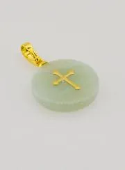 Doorzichtige Hanger met Kruis - Groen