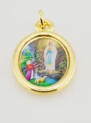 Hanger OLV van Lourdes Goudkleurig - 25mm