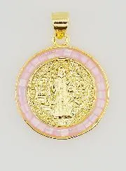Sint Benedictus Medaille - Roze Rand