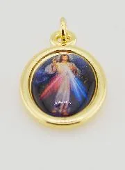 Hanger Barmhartige Jezus Goudkleurig - 25mm