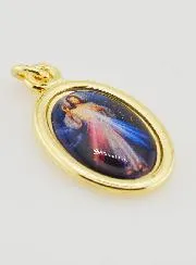 Hanger Barmhartige Jezus Goudkleurig - 25mm