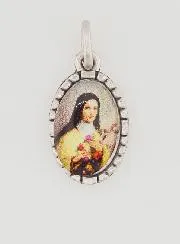 Medaillon met Gedraaide Rand 15mm - Heilige Theresia