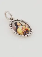 Medaillon met Gedraaide Rand 15mm - Heilige Theresia