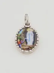 Medaillon met Bewerkte Rand 15mm - OLV van Lourdes