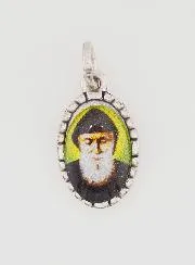 Medaillon met Gedraaide Rand 15mm - Heilige Charbel