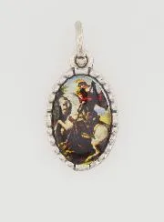 Medaillon met Gedraaide Rand 15mm - Sint Joris (Heilige Georges)