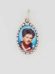 Medaillon met Gedraaide Rand 15mm - Heilige Carlo Acutis