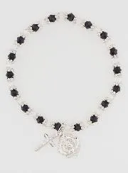 Religieuze Armband Zwarte en Doorzichtige Kralen