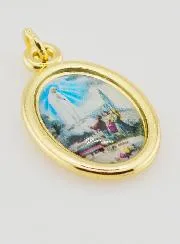 Goudkleurige Hanger Onze-Lieve-Vrouw van Fatima - 25mm