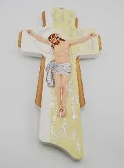 Houten Hangend Kruis - 30cm