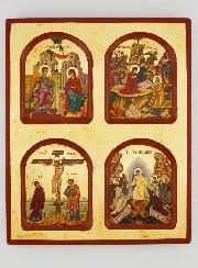 Religieus Icoon van de Mysteries van het Leven van Christus - 22cm