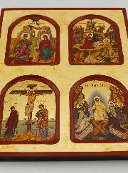 Religieus Icoon van de Mysteries van het Leven van Christus - 22cm