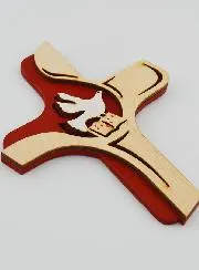 Kruis van de Heilige Geest Tweekleurig Hout - 16cm