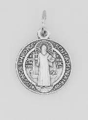 Heilige Benedictus Medaille van Metaal - 15mm