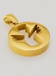 Opengewerkte Hanger Beschermengel van Goudkleurig Roestvrij Staal - 18mm