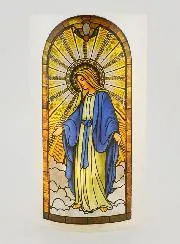 LED Windlicht - Maria Wonderdadige met Gebed