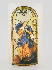LED Windlicht - Maria die de Knopen Ontwart met Gebed