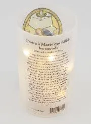LED Windlicht - Maria die de Knopen Ontwart met Gebed